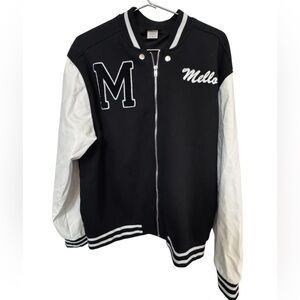 Marshmallow Mello Black & White DJ Letterman Varsity Jacket Men’s L
